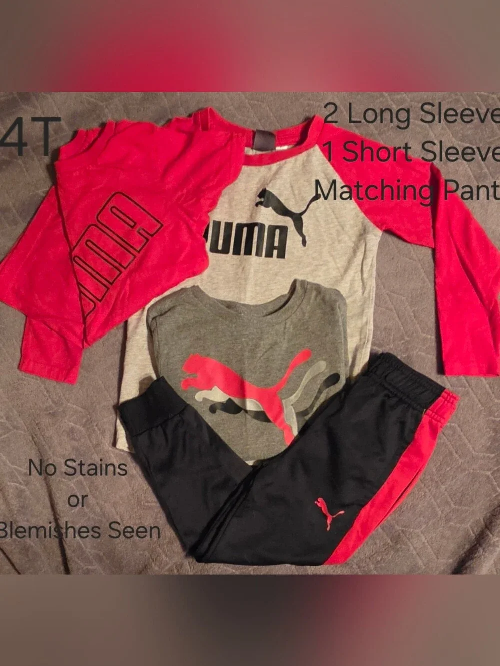 Puma Kids Outfits in Bright Orange & Red,Black & Gray